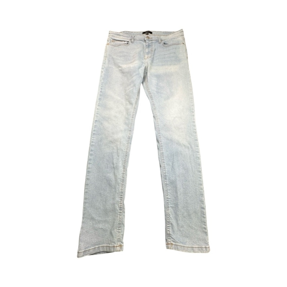 Forever 21 Jeans Men 36 Light Blue Slim Straight Light Wash Denim Stretch‎ Basic